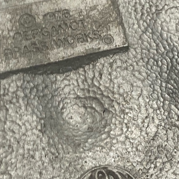 Vtg 70’s Bergamot Brass Works Art Nouveau Style Moon Face Belt Buckle 2.4” - Picture 6 of 10